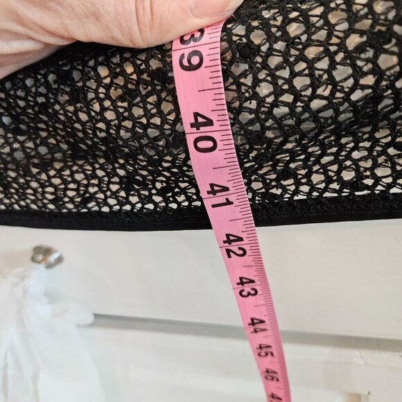 Clara Sunwoo Duster Cardigan XL Black Abstract Gold Mesh Sequin Embellished - Picture 12 of 12